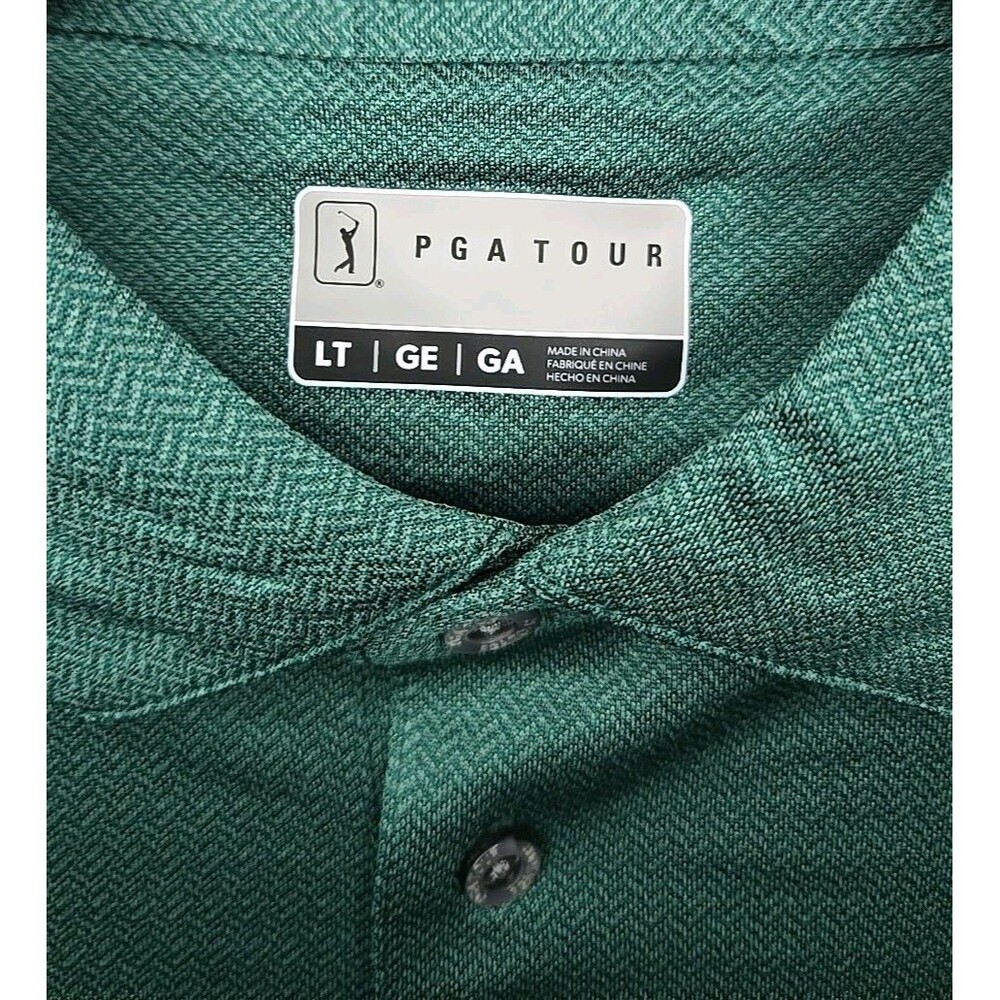 PGA Tour Short Sleeve Polo Golf Shirt, Sz LT, Storm/Blue Spruce NWT - Picture 5 of 9